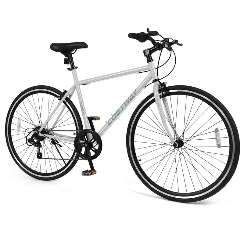26" Mountain Bike 6-Speed Drivetrain Cycling Bicycle with Dual C-Brakes, Adjustable Seat & All-Terrain Tires, MTB City Bike for Men Women Teens